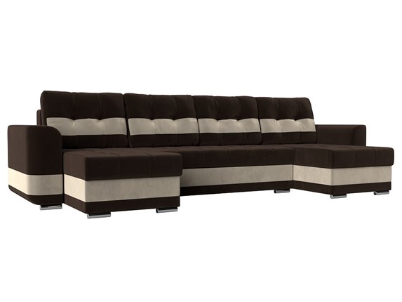 П-образный диван Честер, Коричневый/бежевый (вельвет) в Магадане - изображение