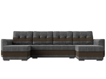 П-образный диван Честер, Серый/коричневый (рогожка) в Магадане - предосмотр 1