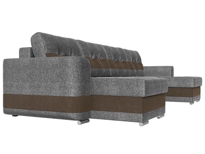 П-образный диван Честер, Серый/коричневый (рогожка) в Магадане - изображение 2