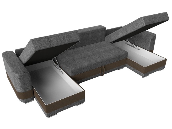 П-образный диван Честер, Серый/коричневый (рогожка) в Магадане - изображение 5