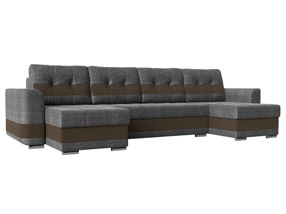П-образный диван Честер, Серый/коричневый (рогожка) в Магадане - изображение