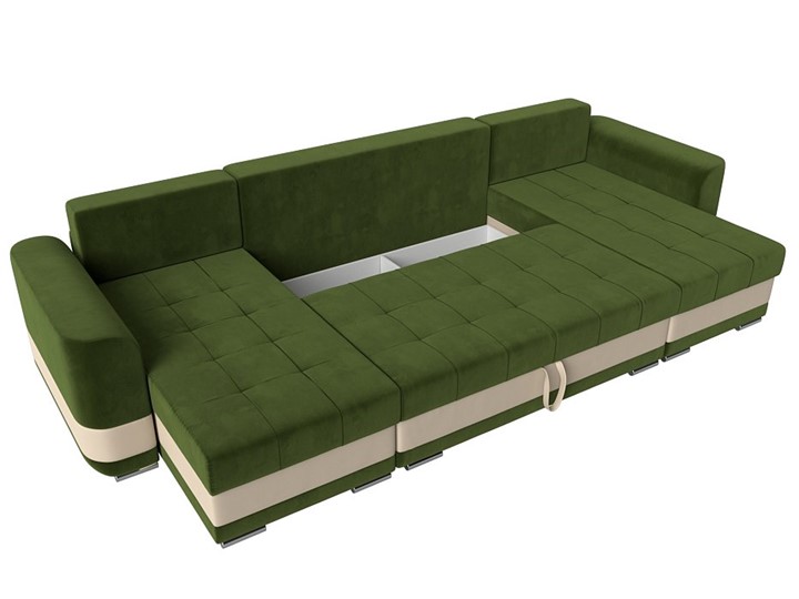 П-образный диван Честер, Зеленый/бежевый (вельвет/экокожа) в Магадане - изображение 6