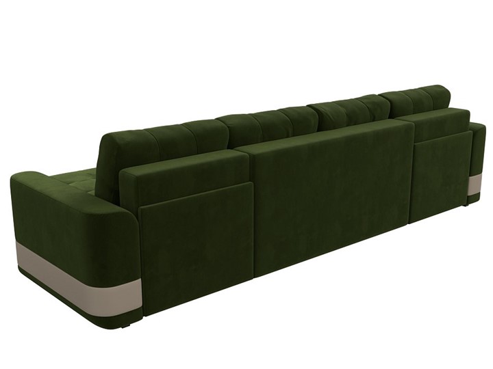 П-образный диван Честер, Зеленый/бежевый (вельвет/экокожа) в Магадане - изображение 8