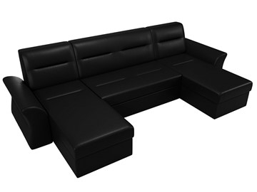 Большой П-образный диван Клайд, Черный (Экокожа) в Магадане - предосмотр 3