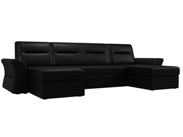 Большой П-образный диван Клайд, Черный (Экокожа) в Магадане - предосмотр