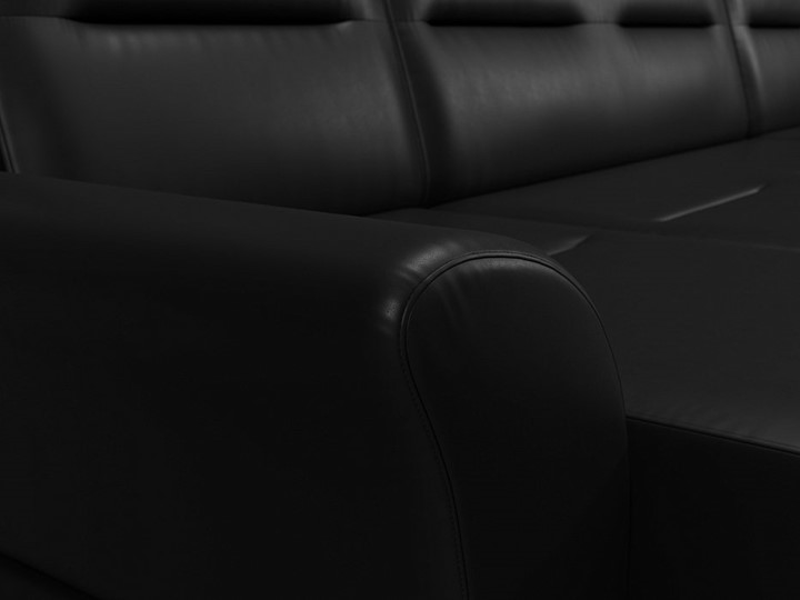 Большой П-образный диван Клайд, Черный (Экокожа) в Магадане - изображение 5