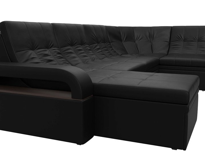 П-образный диван Лига-035, Черный (Экокожа) в Магадане - изображение 4