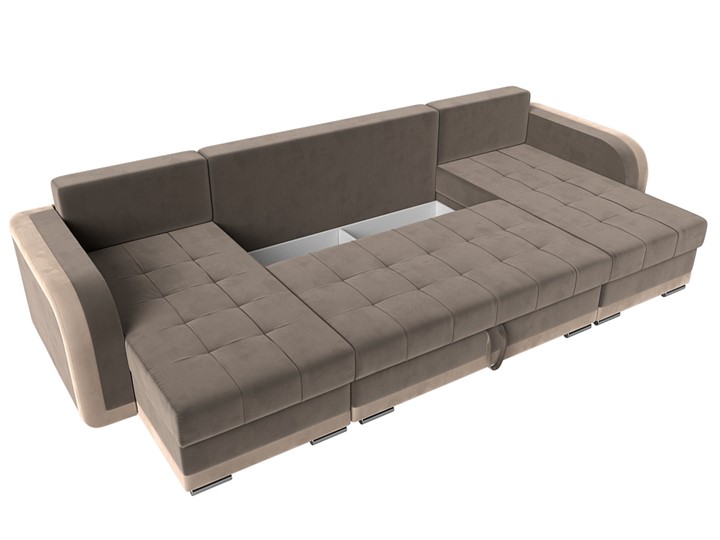 П-образный диван Марсель, Коричневый/бежевый (велюр) в Магадане - изображение 6