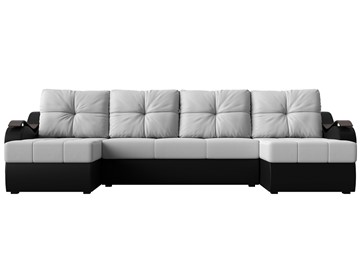П-образный диван Меркурий П, Белый/черный (экокожа) в Магадане - предосмотр 1