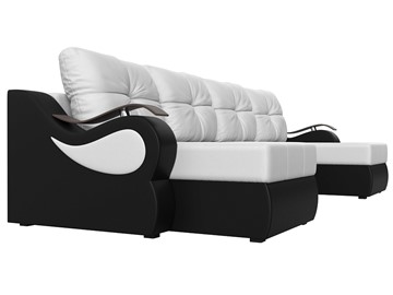 П-образный диван Меркурий П, Белый/черный (экокожа) в Магадане - предосмотр 2