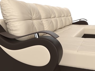 П-образный диван Меркурий П, Бежевый/коричневый (экокожа) в Магадане - предосмотр 3