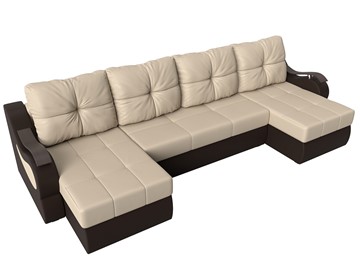 П-образный диван Меркурий П, Бежевый/коричневый (экокожа) в Магадане - предосмотр 4