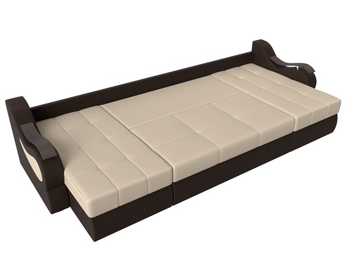 П-образный диван Меркурий П, Бежевый/коричневый (экокожа) в Магадане - изображение 5