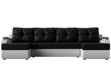 П-образный диван Меркурий П, Черный/белый (экокожа) в Магадане - предосмотр 1