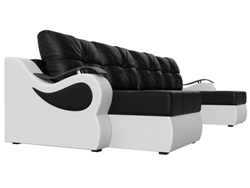 П-образный диван Меркурий П, Черный/белый (экокожа) в Магадане - предосмотр 2