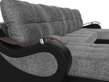 П-образный диван Меркурий П, Серый/черный (рогожка/экокожа) в Магадане - предосмотр 3