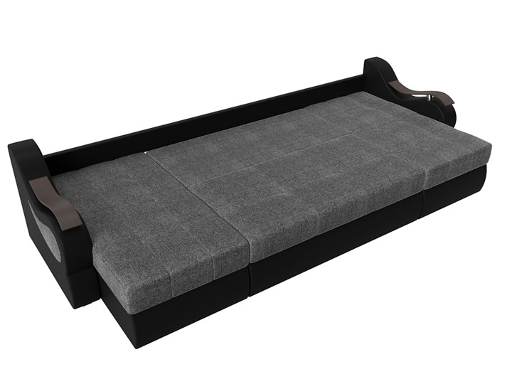П-образный диван Меркурий П, Серый/черный (рогожка/экокожа) в Магадане - изображение 5