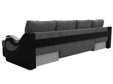 П-образный диван Меркурий П, Серый/черный (рогожка/экокожа) в Магадане - предосмотр 7