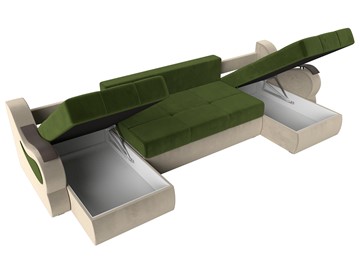 П-образный диван Меркурий П, Зеленый/бежевый (вельвет) в Магадане - предосмотр 6