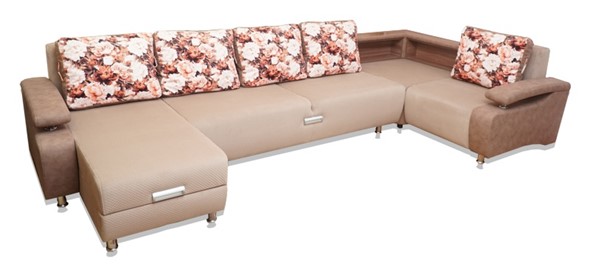 П-образный диван Престиж-15 люкс с полкой в Магадане - изображение