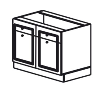 Кухонная тумба Веста рабочая двухдверная с ящиками 820*600*525 мм в Магадане - предосмотр