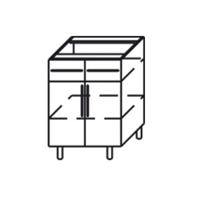Кухонная тумба Мыло, рабочая двухдверная с ящиками 820*800*525 мм, СР2Я2Д 800 в Магадане - предосмотр