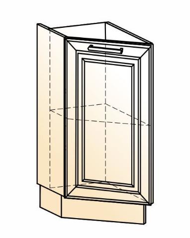 Кухонная тумба Мишель конц. 45 гр. L300 (1 дв. гл.) эмаль (белый/белый) в Магадане - изображение 1