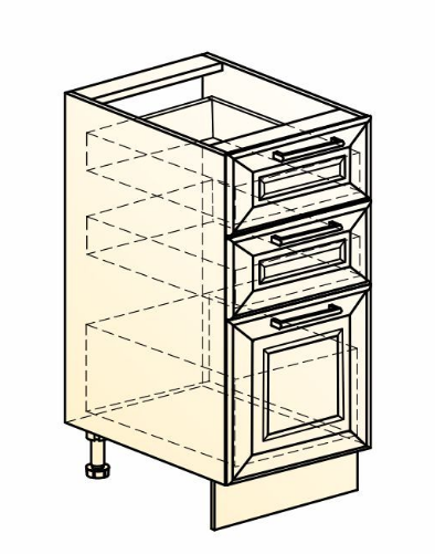 Шкаф рабочий Мишель L400 (3 ящ.) эмаль (белый/белый) в Магадане - изображение 1