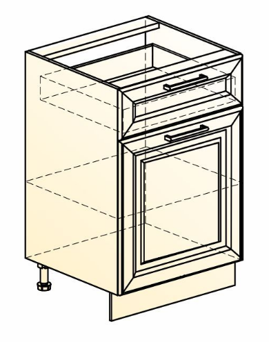 Тумба на кухню Мишель L500 (1 дв. гл. 1 ящ.) эмаль (белый/белый) в Магадане - изображение 1