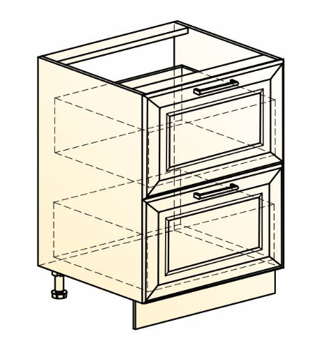 Шкаф рабочий Мишель L600 (2 ящ.) эмаль (белый/белый) в Магадане - изображение 1