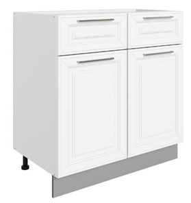 Шкаф рабочий Мишель L800 (2 дв. гл. 2 ящ.) эмаль (белый/белый) в Магадане