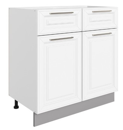Шкаф рабочий Мишель L800 (2 дв. гл. 2 ящ.) эмаль (белый/белый) в Магадане - изображение