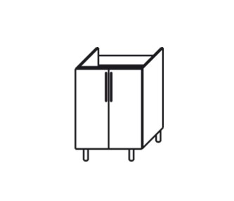 Кухонная тумба Мыло, двухдверная под мойку 820*600*525 мм, СМ 600 в Магадане - предосмотр