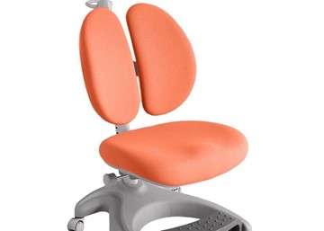 Детский стул FunDesk Solerte Grey с подставкой для ног + чехол для кресла (ткань оранжевая) в Магадане - предосмотр