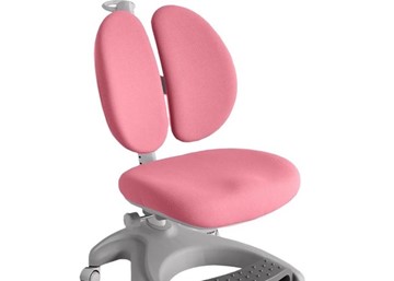 Детский стул FunDesk Solerte Grey с подставкой для ног + чехол для кресла (ткань розовая) в Магадане
