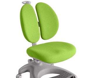 Детский стул FunDesk Solerte Grey с подставкой для ног + чехол для кресла (ткань зеленая) в Магадане