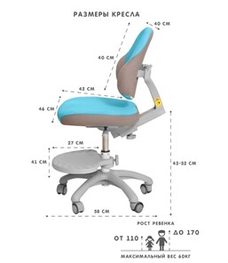 Кресло Holto-4F голубое в Магадане - предосмотр 4
