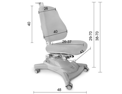 Растущее кресло Mealux Onyx Mobi (Y-418) KBL обивка серая однотонная в Магадане - изображение 2