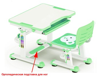 Растущая парта и стул Mealux BD-08 Teddy, green, зеленая в Магадане