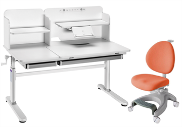 Комплект парта + кресло Iris II Grey + Cielo Orange + чехол для кресла в подарок в Магадане - предосмотр