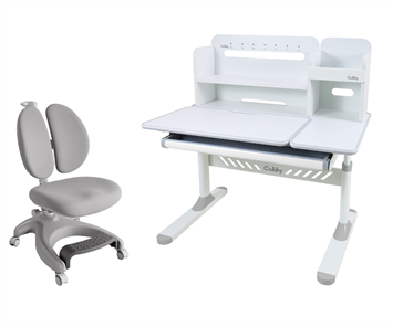 Комплект парта + кресло Nerine Grey +  Solerte Grey + чехол для кресла в подарок! в Магадане - предосмотр