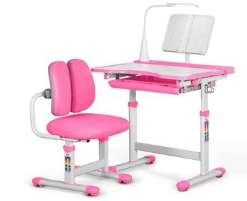 Растущая парта + растущее кресло Mealux EVO BD-23 Pink в Магадане