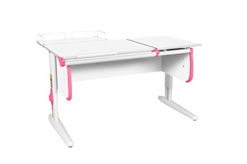 Детский стол-трансформер 1/75-40 (СУТ.25) + Polka_z 1/600 белый/белый/розовый в Магадане