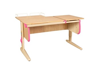 Детский стол-трансформер 1/75-40 (СУТ.25) + Polka_z 1/600 бежевый/бежевый/розовый в Магадане