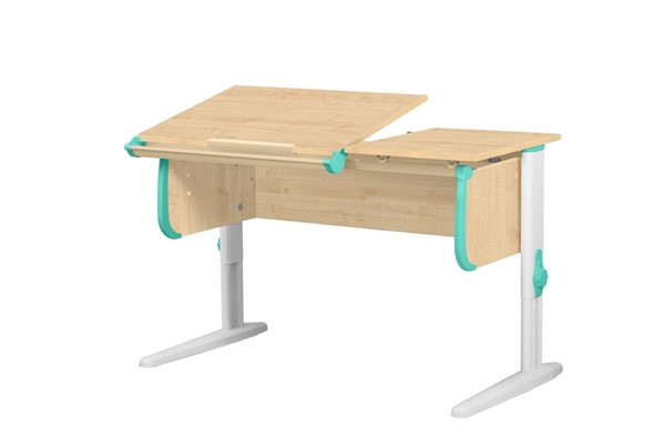 Растущий стол 1/75-40 (СУТ.25) Бежевый/Белый/Аквамарин в Магадане - изображение