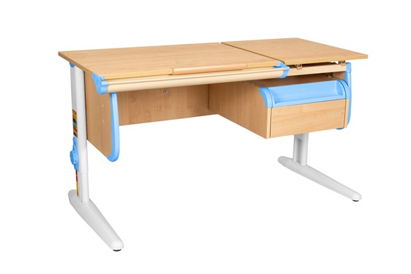 Детский стол-трансформер 1/75-40 (СУТ.25) + Tumba 1 Бежевый/Белый/Ниагара в Магадане - изображение