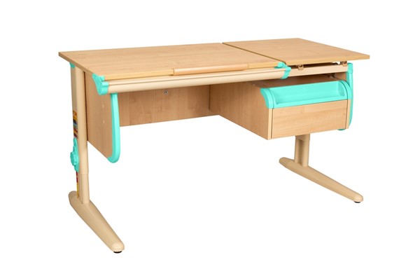 Растущий стол 1/75-40 (СУТ.25) + Tumba 1 Бежевый/Бежевый/Аквамарин в Магадане - изображение