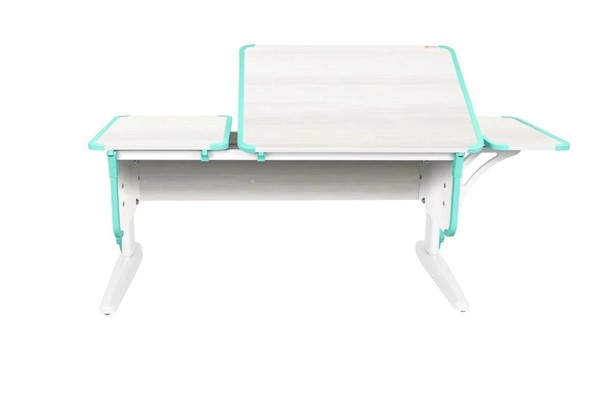 Растущий стол 4/75-40 (СУТ.42)  + Polka_b 4/550 Рамух белый/белый/аквамарин в Магадане - изображение