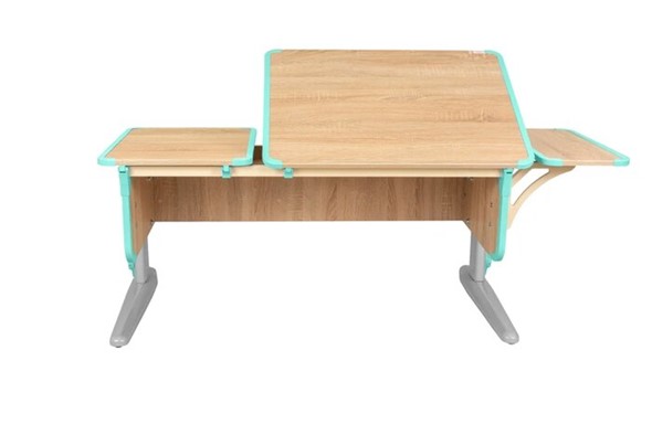 Растущий стол 4/75-40 (СУТ.42)  + Polka_b 4/550 Дуб сонома/серый/аквамарин в Магадане - изображение