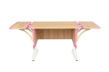 Растущий стол 4/75 (СУТ.41) + Polka_b 4/550 (2 шт) Дуб сонома/белый/розовый в Магадане